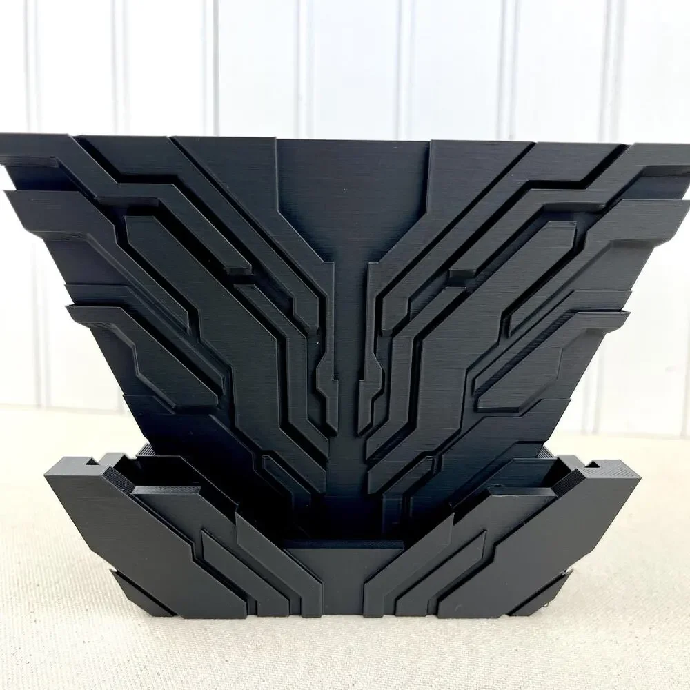 Futuristic Geometric Planter Pot, Uplink Planter, Circuit Board Design, Indoor